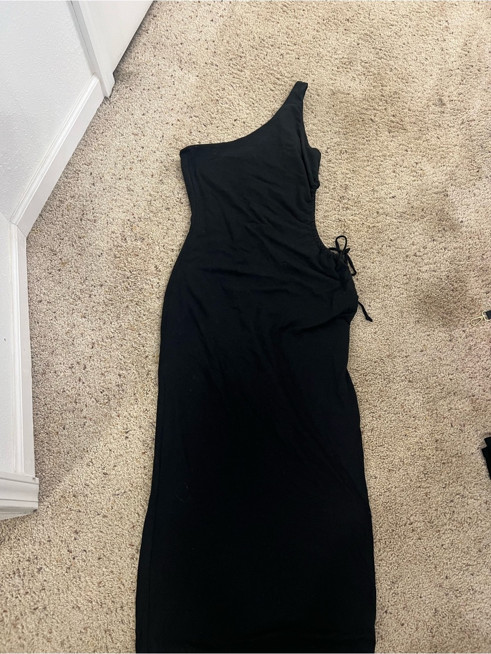 Wild Fable One-Shoulder Black Women’s Dress with Side Tie